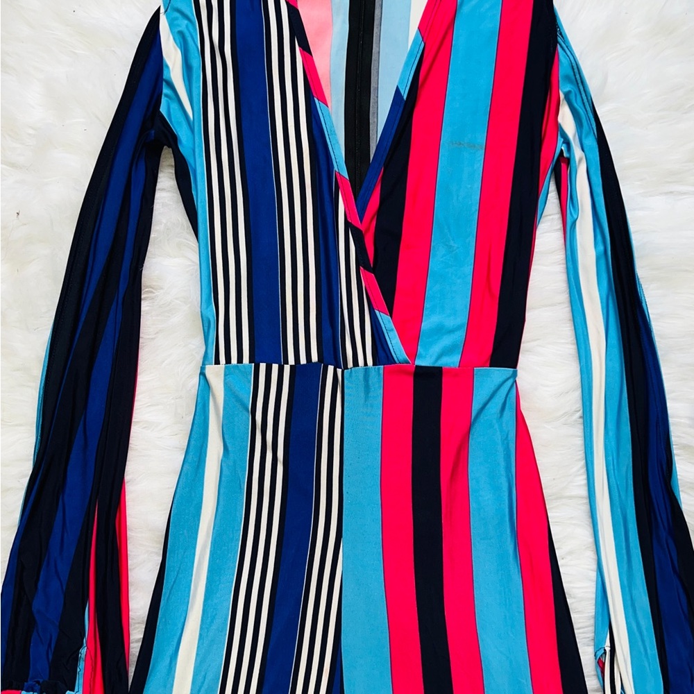 Retro Pin Striped Jumpsuit - Picture 3 of 3